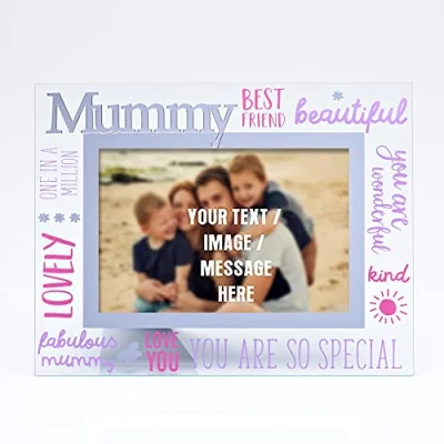 Image of Personalised Mothers day 6&quot; x 4&quot; GLASS PHOTO FRAME MUMMY.