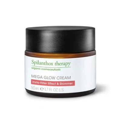 Image of Spilanthox therapy Mega Glow Cream 3IN1 Face Instant Expression Smoothing, Care &amp; Shimmer Anti Aging Facial with Spilanthol Hyaluronic Acid Vegan Natural Cosmetics 50ml