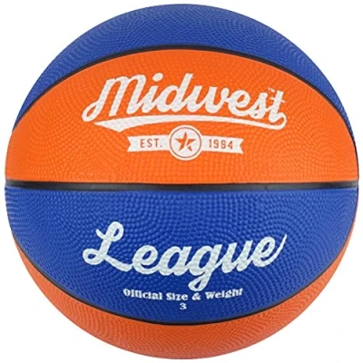 Image of Midwest Unisex&#039;s League Basketball, Blue/Orange, Size 7
