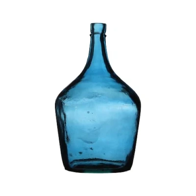 Image of NATURAL LIVING Dame Jeanne Vase 2L Sapphire Recycled Glass Diameter 15.5 cm x Height 25