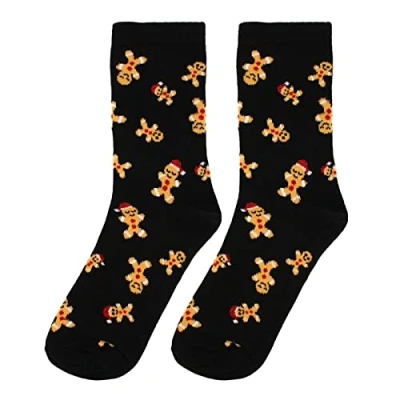 Image of We Got Character Limited Ladies Womens 6 Pairs Gingerbread Man Socks Size 4 7 UK Gift Christmas