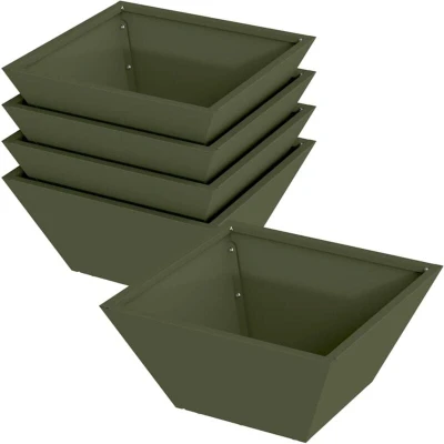 Image of vidaXL 5 pcs Olive green 35 x 15 cm Steel