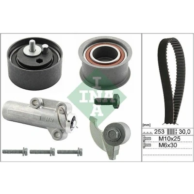 Image of 1276084A00, 1276084A50 Timing belt kit INA 530 0179 10 253 with tensioner pulley damper AUDI: A4 B5 Saloon, Avant, A6 C5 Avant