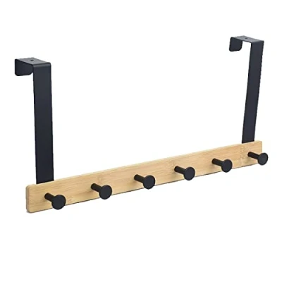 Image of Door Hooks,Over The Hook Hanger,Heavy Duty Spacing Saving Wall Hanger Coat Hooks For Clothes,Bags,Towel,Scarfs,Over Hook. (Color : Black(1pcs), Size 46 * 21 5.5cm)