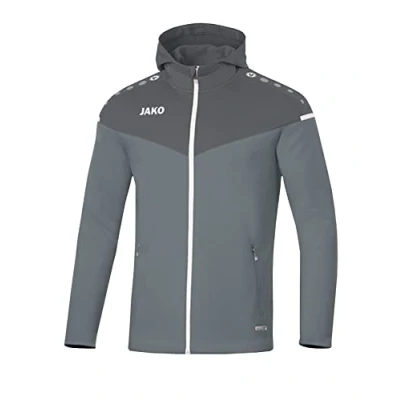 Image of JAKO Women&#039;s Champ 2.0 Hooded Jacket, Stone Grey/Anthracite Light, 34 (EU)