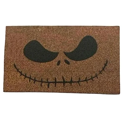 Image of Melody Jane Dolls House Halloween Door Mat Jack Skellington Rug Porch Hall 1:12 Printed Card