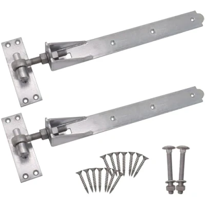 Image of Adjustable Gate Hinges Heavy Duty Hook and Band for Wooden Gates Galvanised 750mm / 30 Inch