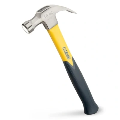 Image of Estwing MRF16C 16oz Curve Claw Hammer with Jacketed Fiberglass Handle, Silver