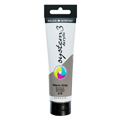 Image of Daler Rowney System3 Acrylic Paint, Plastic Tube, 5.07oz 150 ml, Warm Grey