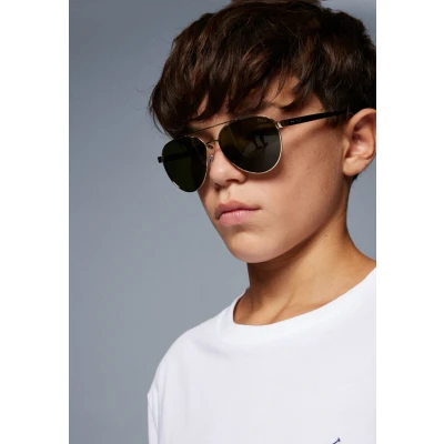 Image of Polo Ralph Lauren 710 Years Unisex Sunglasses Shiny pale gold dark green for kids, Size: 51,