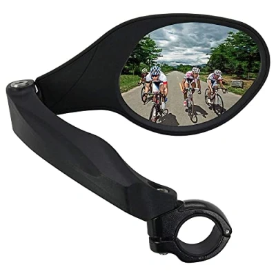 Image of Arkham Bicycle Rearview Mirror, HD Stainless Steel Mirror Generation 2.0, for Handlebar 21 26 mm, Rear View e bike(Right Ellipse)