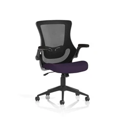 Image of Orbit Black Mesh Back Chair Bespoke Colour Seat Tansy Purple