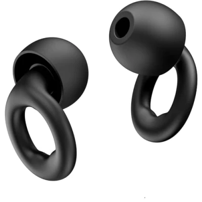 Image of Ear Plugs for Sleep Super Soft, Reusable Hearing Protection in Flexible Silicone Noise Reduction &amp; Flights 8 Tips XS/S/M/L Black.Hearing Cancelling 30dB