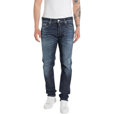Image of REPLAY Adult MA972 Grover Jeans, Dark Blue 007 6, 34W / 30L