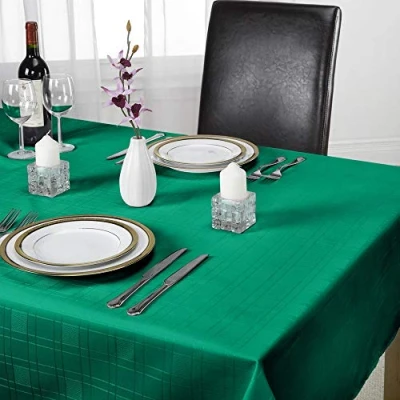 Image of Emma Barclay Chequers Tablecloth, Forest Green, 60 x 84 Inch