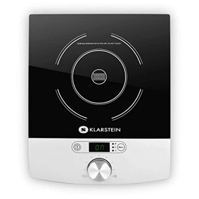 Image of KLARSTEIN VariCook Single Induction Hob Hot Plate 1800W, Fits Cookware with a 12 26 cm Diameter, 10 Adjustable Power and Temperature Levels, Easy to Clean Surface, Black/Silver