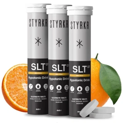 Image of Electrolytes Tablets by Styrkr Citrus 3X Pack of 12 Hydration 1000mg per Serving 2X Higher Salts Used Endurance Athletes Advanced Quad Blend Formulation SLT07 12x Tube