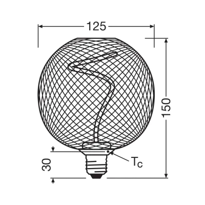 Image of OSRAM Decor LED Spiral Filament Globe E27 3.5W gold 1,800K