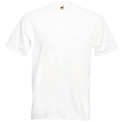 Image of Fruit of the Loom Men Super Premium Short Sleeve T shirt White, Large