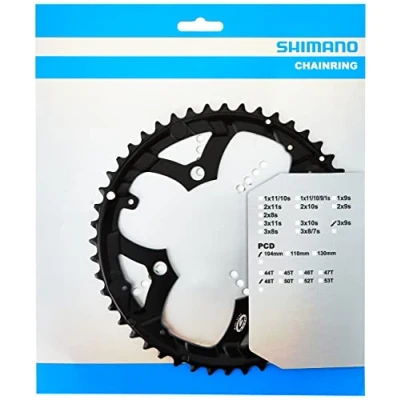 Image of Shimano Chainring 48 Z. Black Deore 4 Bolt 104 mm BCD