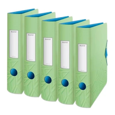 Image of Leitz 180 Active Urban Chic A4 Lever Arch File, Green, Curved Spine 65mm Width, Elastic Fastening, Light polyfoam, Chic, 11170050