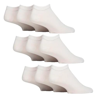 Image of Gentle Grip 9 Pack Mens Diabetic Trainer Socks Extra Wide for Swelling (12 14, Black)