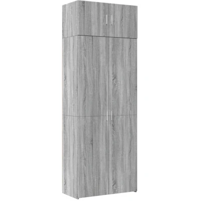 Image of vidaXL Storage Cabinet Grey Sonoma 80x42.5x225 cm Engineered Wood
