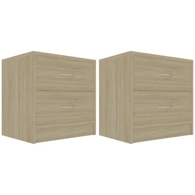 Image of vidaXL Bedside Cabinets 2 pcs Sonoma Oak 40x30x40 cm Engineered Wood