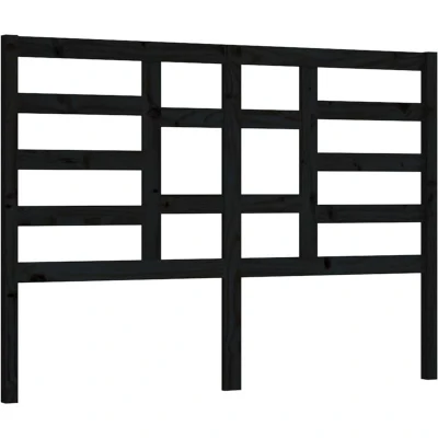 Image of vidaXL Bed Headboard Black 146x4x104 cm Solid Wood Pine
