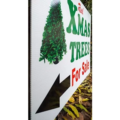 Image of Christmas Xmas Trees for Sale Signs (A2, Arrow Left)
