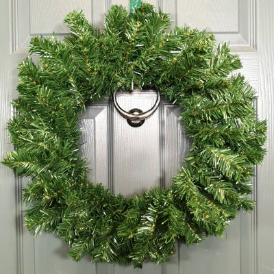 Image of Premier 50cm Diameter Artificial Christmas Wreath Decoration in Green
