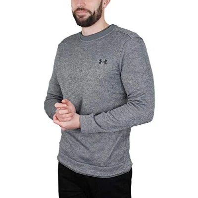 Image of Under Armour Mens UA SweaterFleece Crew Sweater Pitch Gray/Black S
