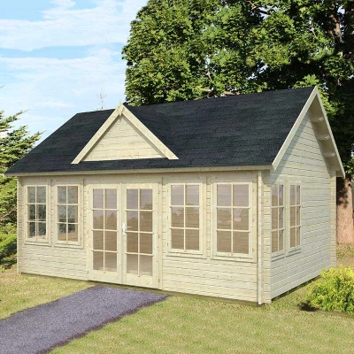 Image of Palmako Claudia 5.4m x 3.9m Log Cabin Garden Room (44mm)