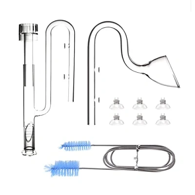 Image of FZONE Aquatic Glass Lily Pipe Set with Skimmer Inflow and Outflow for Aquarium Filter 5/8&#039;&#039;(16/22mm) Tubing