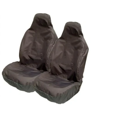 Image of Carseatcover UK® Front Pair of BLKWPFP1000 HEAVY DUTY Black Waterproof Car Seat Covers Universal Fit [Standard]