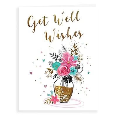 Image of Koko Designs Luxury Beautiful Contemporary Get Well Wishes Card 8 x 6 inches, K70044