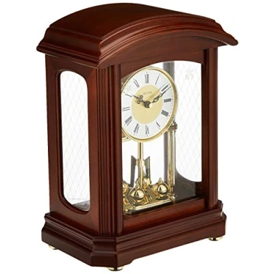 Image of Bulova B1848 Nordale Clock, Walnut Finish