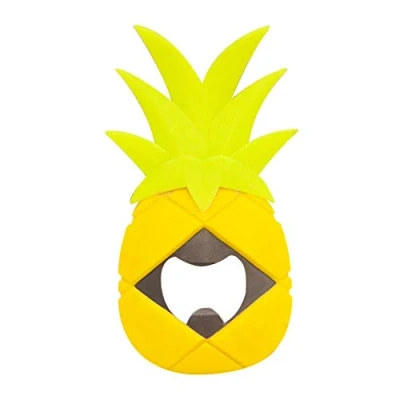 Image of CKB LTD® PINEAPPLE Novelty Bottle Opener Ideal for Cocktail Parties Made from Silicone and Stainless Steel