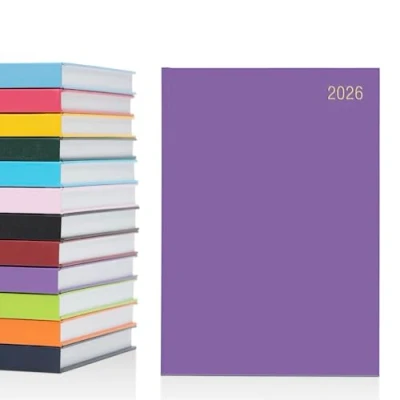 Image of evelay 2026 Diary A4 A5 Day to Page Hardback Full Year Planner Organiser Journal (A5 a Day, Purple)