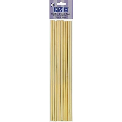 Image of PME Bamboo Dowel Rods, Pack of 12,Beige,6 x 1 30 cm