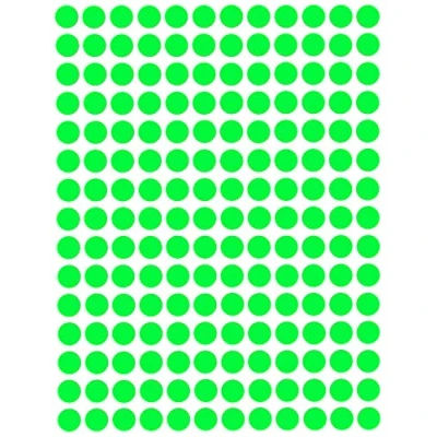 Image of Color Coding Labels 8mm (0.8cm) Dot Stickers in Neon Green 2520 Pack by Royal