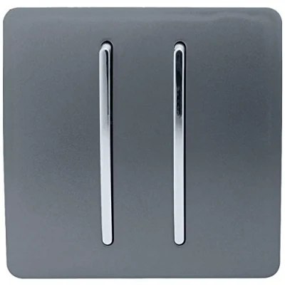 Image of Trendi 2 Gang Way 10 Amp Rocker Chrome Light Switch