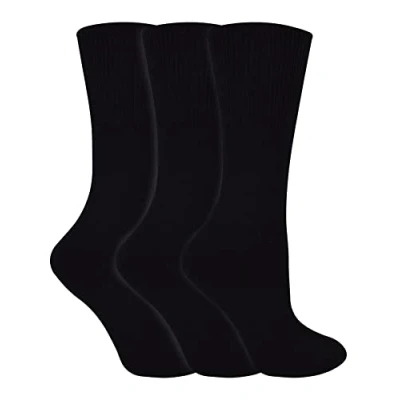 Image of THMO 3 Pairs Bamboo Thermal Socks for Winter Mens &amp; Ladies Sizes Warm Thick (4 8, Black)