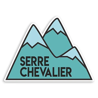 Image of 2 x 10cm Serre Chevalier France Vinyl Stickers Ski Luggage Sticker #31608 (10cm Wide)