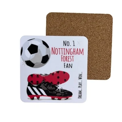 Image of Nottingham Notts Forest Reds FC Football Club Fan COASTER DRINK MAT by WHITE COTTON CARDS (C FN51)