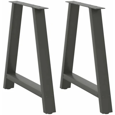 Image of vidaXL Dining Table Legs A Shaped 2 pcs Anthracite 80x(72 73) cm Steel