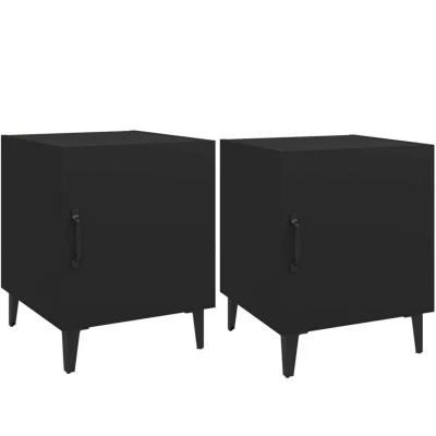 Image of vidaXL Bedside Cabinets 2 pcs Black Engineered Wood