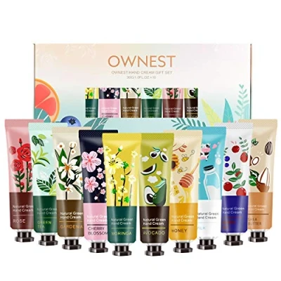 Image of Ownest 10 Pack Plant Fragrance Hand Cream Moisturizing Care Travel Gift Set With Natural Aloe And Vitamin E For Men Women 30ml