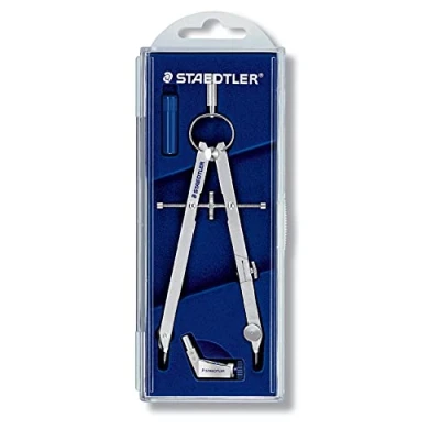 Image of Staedtler Mars Comfort 551 01 Precision Compass Set with Lead Part, Universal Adapter and Spares Box