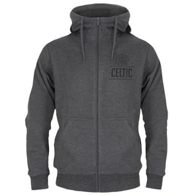 Image of Celtic FC Official Football Gift Mens Fleece Zip Hoody Grey 3XL